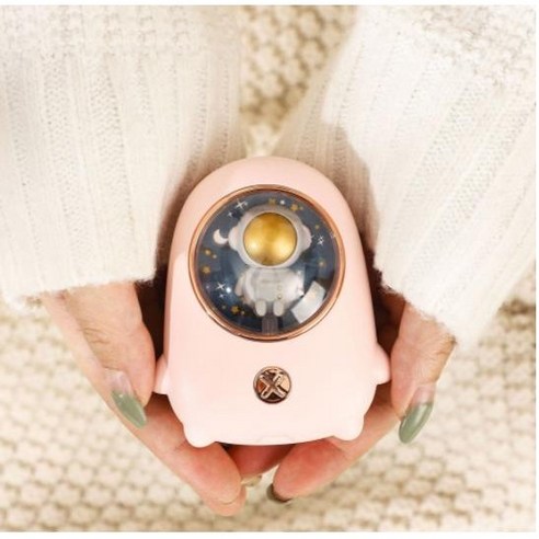러블리 겨울 미니 손난로 보조배터리 양용 휴대용 양면 발열 미니 손난로 핫팩 충전 USB 충전식 급속 가열 주머니 손난로 1200mAh 2400mAh 8종택1, 우주비행사, 핑크