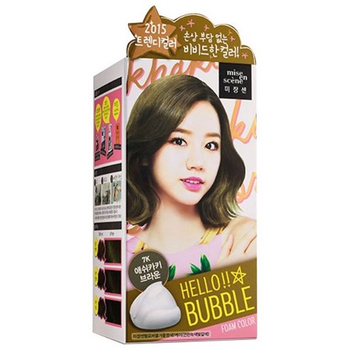 미쟝센 헬로 버블 염색제, 7K 애쉬 카키브라운, 1개