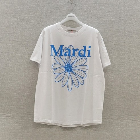 [국내정품] 마르디메크르디 TSHIRT FLOWERMARDI_반팔 티셔츠_화이트 블루