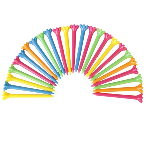 25Pcs 67mm 혼합 색상 플라스틱 골프 티 골퍼 보조 도구