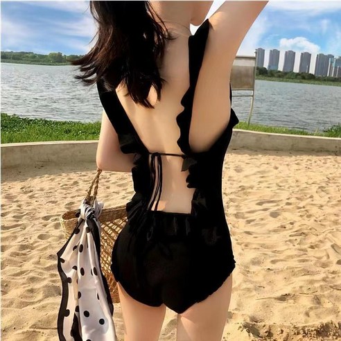 ANYOU 수영복 여자실내수영복 여자수영복 원피스수영복 비치수영복 리조트수영복, 블랙B