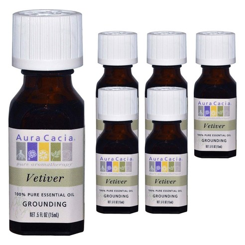 아우라카시아 퓨어 에센셜 오일 그라운딩 15ml, 6개, Vetiver