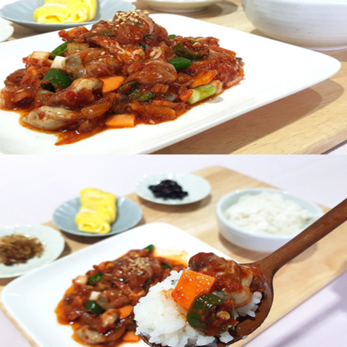 생굴무침 통영 국내산 통영굴 무침 양념굴 먹기 편한 굴무침 국내산 고춧가루 남해 통영 앞바다 통영굴무침, 1개, 500g