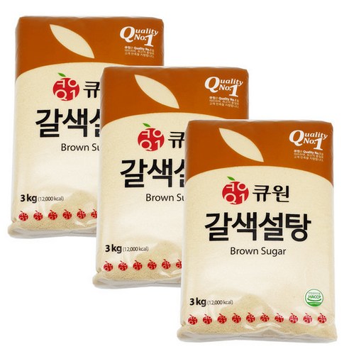 갈색설탕 3kg x 3개, 3kg, 1개