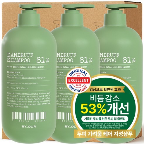 바이아우어 맥주효모 81만PPM 비듬 지성 탈모 샴푸, 2개, 1.017L