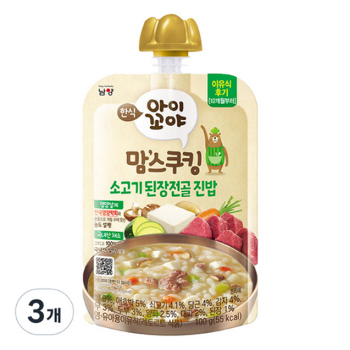 아이꼬야 맘스쿠킹 레토르트 이유식, 된장찌개 진밥, 100g, 6개