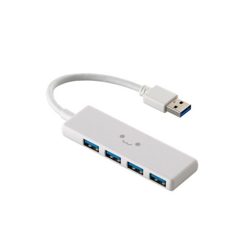 [대금 상환 불가]USBHUB USB5Gbps 버스 파워 4포트 화이트 페이스 ELECOM U3H-H040WF