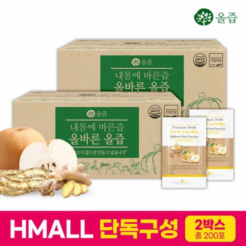 올즙 [올즙] 올바른 순수한 도라지배즙 70ml, 100개