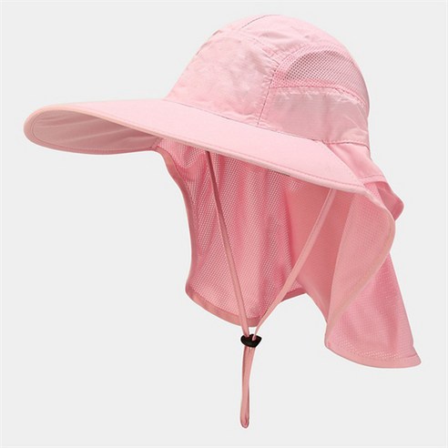 따봉오빠 남여공용 경량 메쉬 등산 작업 낚시 농사 목 자외선 햇빛 벙거지 모자 YY5223, 핑크