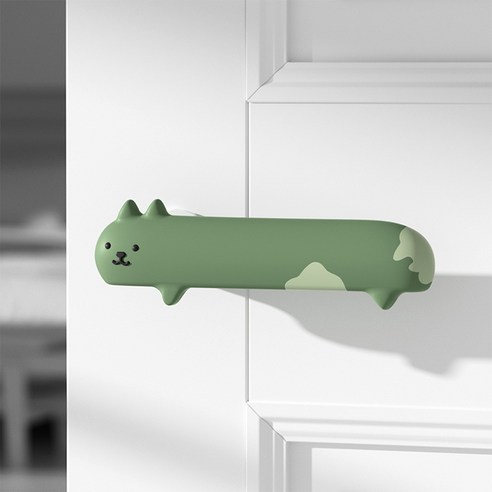 마구와구 충돌방지 고양이 실리콘 문손잡이커버 HG523, 브라운오른쪽