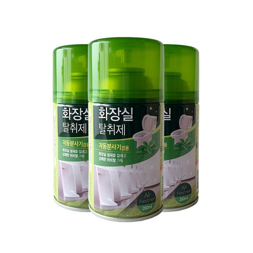 해피룸 탈취분사기향캔 280ml 화장실용 허브향으로 악취제거하고 향기롭게 3개 셋트