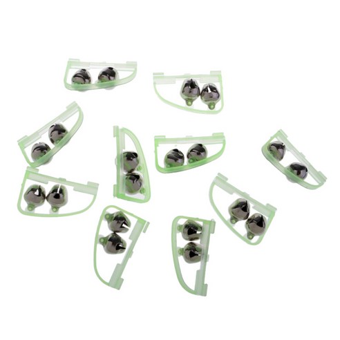 10Pcs 낚시 물린 경보 벨 2 벨로드 팁 경고 반지 낚시 막대 벨, 빛나는, 플라스틱, 금속