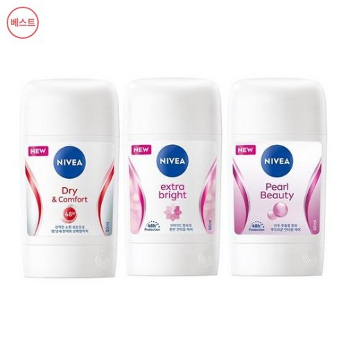 [NEW/정품] 니베아 데오드란트 스틱 50ml (드라이/브라이트/펄앤뷰티) 3종 택1, 1개