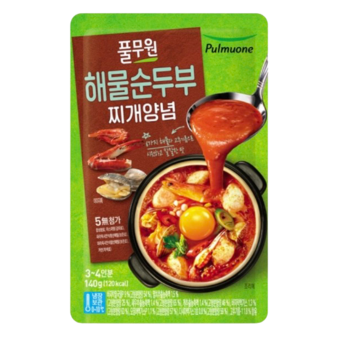 풀무원 해물순두부찌개양념 140g, 10개 Best Top5