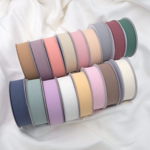 라인 패키지 선물포장 시스루 쉬폰리본 17color (10yd), 피치핑크