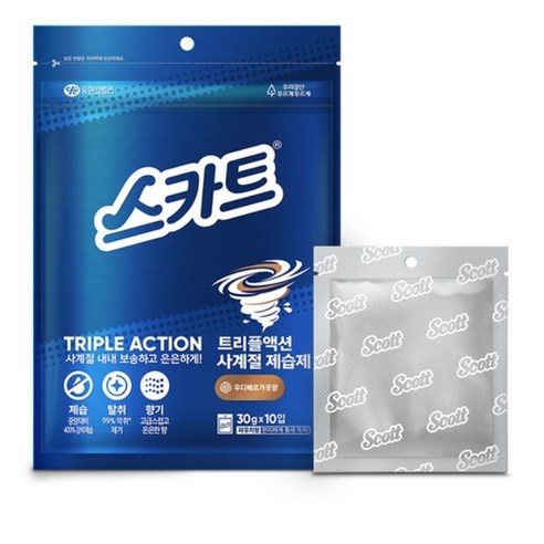스카트 트리플액션 사계절 제습제 우디베르가못향 본품 10p, 300g, 1개
