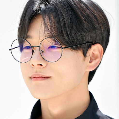 헤링본 클린뷰 동글이 블루라이트 차단 렌즈+안경테 세트 경량 패션 안경 IF002
