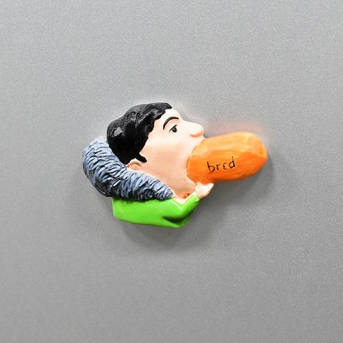 3D 3 차원 냉장고 자석 장식 마그네틱 식품 귀여운 자석 시뮬레이션 페이스트, 냉장고 자석 보스 왕은 핫도그 가방을 먹는다, 중간