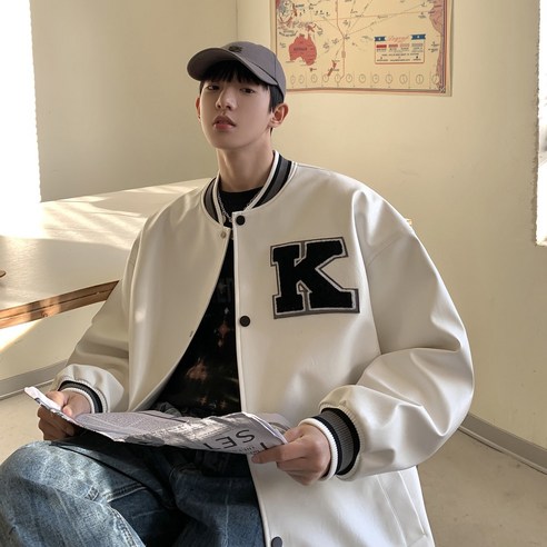 DFMEI 남자의 Pu 가죽 야구 유니폼 봄과 가을 트렌드 In 하이 스트리트 재킷 봄 조수 브랜드 모든 경기 디자인
