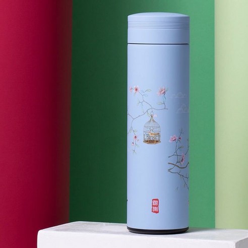 창의 중국풍 인스타그램 트렌드 보온컵, 스마트 블루, 500Ml