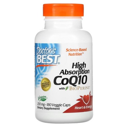 닥터스베스트 High Absorption CoQ10 BioPerine 200mg 180정 소프트젤 코큐텐 바이오페린 비건, 1개