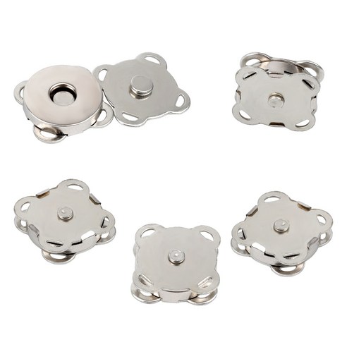 사방 자석단추 메탈자석단추 가방 똑딱이 18mm 24종 세트, 24, 실버