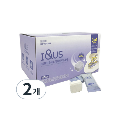 아이앤어스 3Step 무색소 식기세척기 세제 100개입(개별 밀봉포장), 1개, 1100g