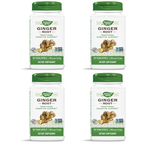네이쳐스웨이 진저 루트 550mg 비건 캡슐, 180개입, 4개