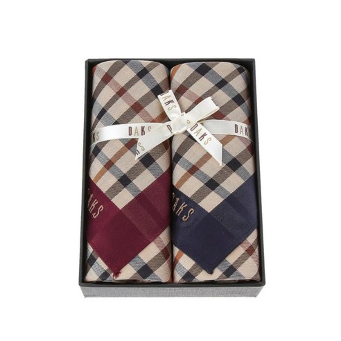 품격 있는 일상, 닥스 하우스체크 면 손수건 2종 세트로 완성하는 섬세한 스타일 닥스손수건
