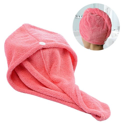 Long Hair Wrap Head Towel Turbie Turban Twist Drying Cap Hat Loop Button Bath Us 긴 머리 랩 머리 수건 터비 터번, 옐로우