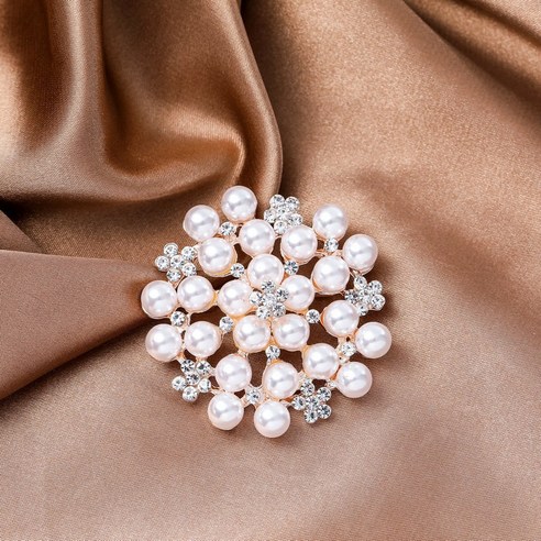 KORELAN 새로운 진주 꽃 다이아몬드 중공 브로치 패션 웨딩 드레스 웨딩 코사지 직접
