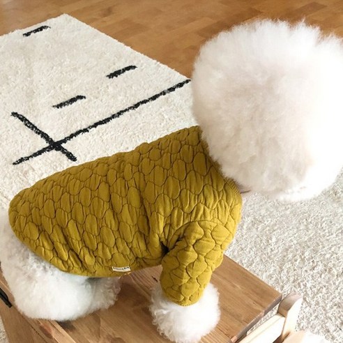 바이담수미 강아지 베이직 깔깔이 점퍼, S, 머스타드, 1개
