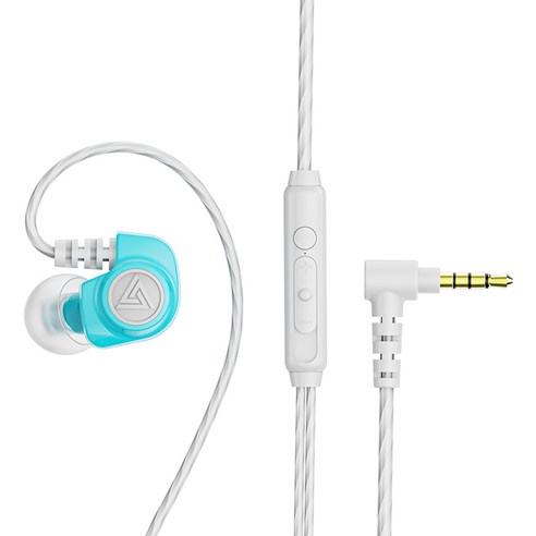 dodocool 마이크 3.5mm 금도금 플러그가 있는 QKZ SK5 인이어 유선 헤드셋 와이어 컨트롤, 파란색, 이어폰