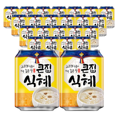 해태 큰집 식혜 음료 캔 식혜 대용량 238ml 24입 대학생 직장인 어른들 간식, 24개