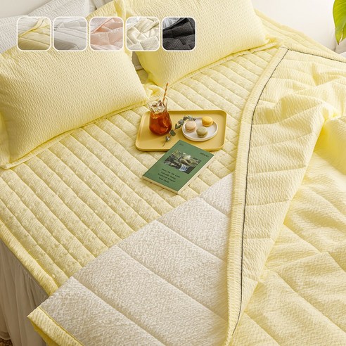 여름이불세트 추천 상품[국산] 리빙캐슬 여름 아이스크림 시어서커 누비 차렵 이불 제품 사진