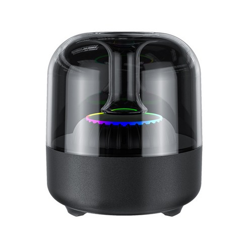ASOBI 휴대용 미니 블루투스 무선 RGB LED 스피커, 블랙