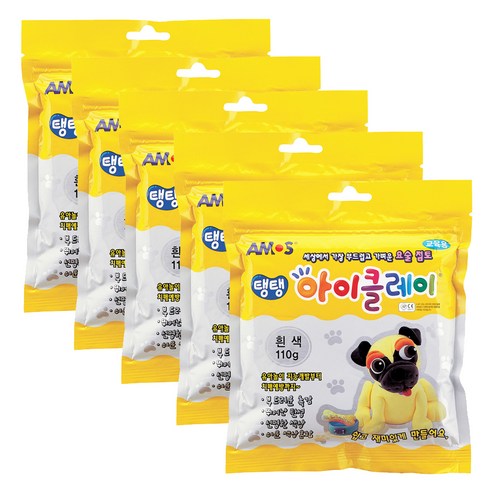 아모스 탱탱 아이클레이 파우치 5p, 흰색, 5개