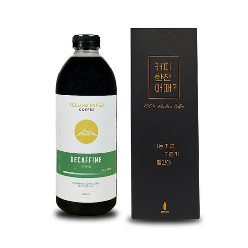 옐로우페이퍼커피 프리미엄 더치커피 원액 디카페인, 1개, 1개입, 1000ml