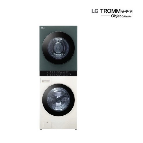 LG 오브제 워시타워 21kg+25kg 그린 베이지 W21EGZ, 없음