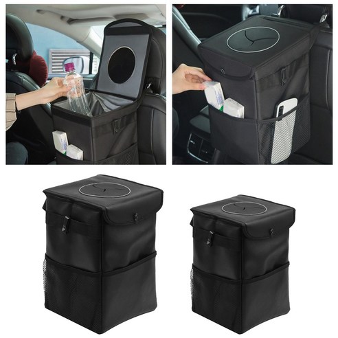 [SW] 휴대용 접이식 자동차 쓰레기통 등받이 쓰레기통 쓰레기 케이스 바구니 가방, 16x15x25cm, 보여진 바와 같이