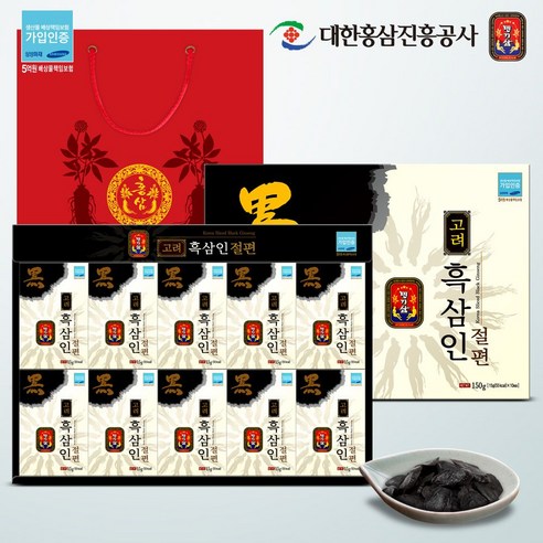 명기삼 고려흑삼인 절편 + 쇼핑백, 150g, 1박스