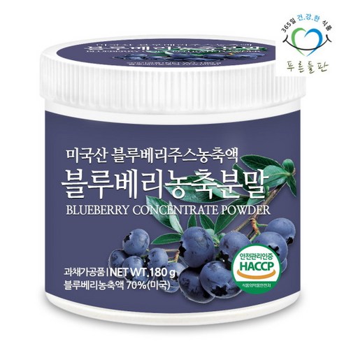[푸른들판] 블루베리 농축 분말 가루 180gx1통, 1개, 180g