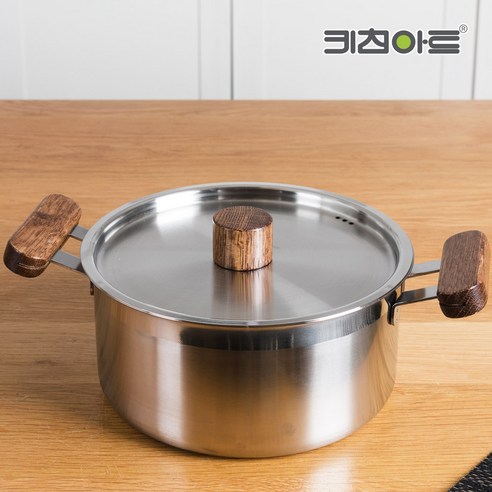 키친아트 멘토 인덕션 스텐냄비 양수, 20cm, 혼합 색상