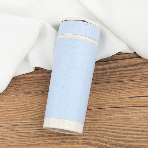 ROGBID 플라스틱 밀 컵 스포츠 주전자 선물 휴대용 보온병 컵, 300ml, 파란색