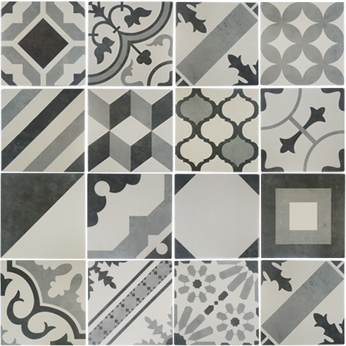 중앙데코 북유럽 패턴타일 200mmX200mm 아스달 1박스 30장[랜덤], 랜덤 발송, 30장