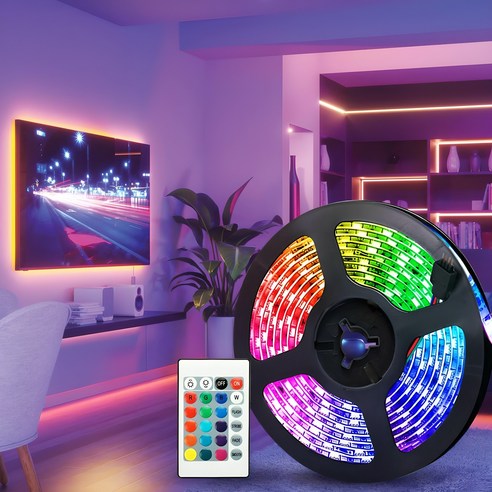 루아즈 RGB 16색 무드등 5m LED 간접 네온 스트립 조명