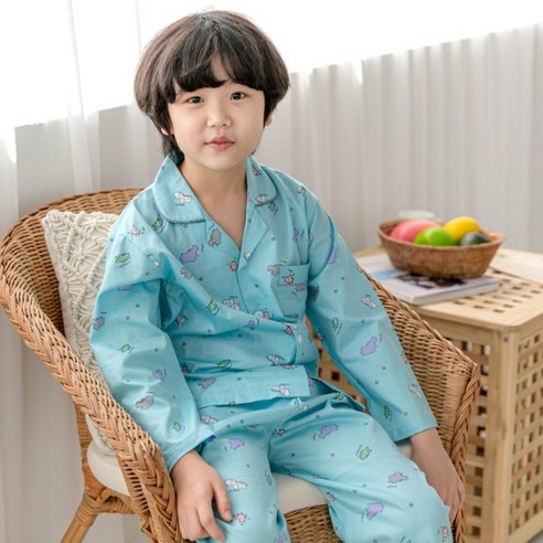 찌니야 국내제작 남아용 푸들 40수순면 아동잠옷 긴팔상하세트