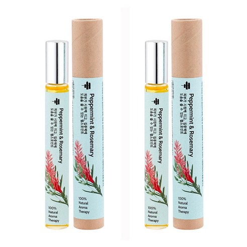 힐링팜스 10ml 페퍼민트&로즈마리 펄스포인트 아로마테라피, 2개