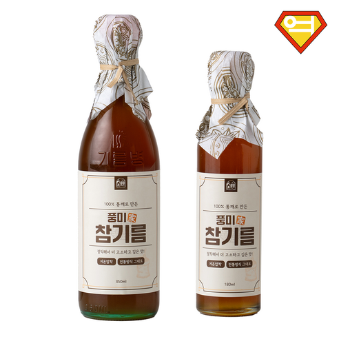 [억수로상회] 저온압착 참기름 (원산지 : 참깨 - 중국산), 1개, 350ml