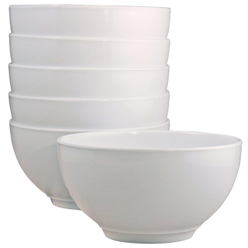 Calypso Basics 멜라민 볼 공기, White, 6개